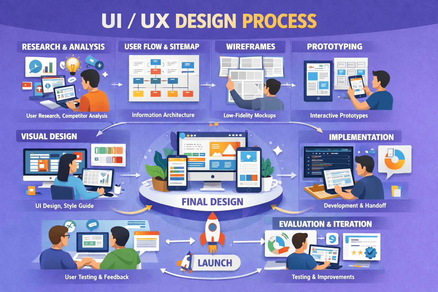 UI/UX Design Services by Orwetry Systech — high-fidelity wireframes, prototypes, and design systems crafted for apps and web platforms